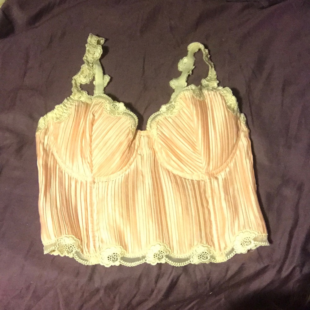 La Perla Rose Pink Pleated Bustier 32B/C